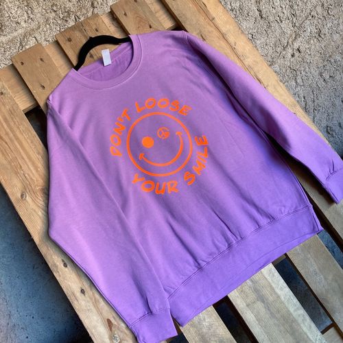 Unisex-Sweatshirt - SMILEY - neon orange